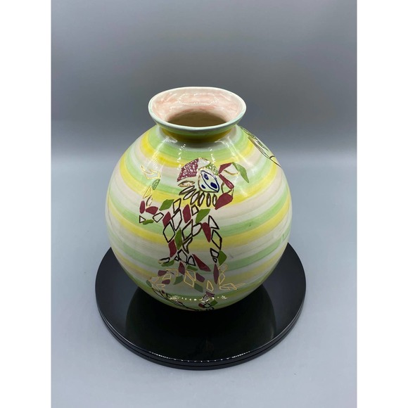 Harlequin Clown Court Jester Hand Painted Ceramic Vase 1970s Ceramic Decor - Picture 6 of 9